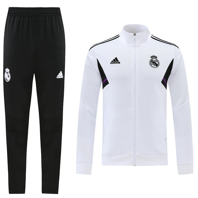 Real Madrid 22/23 Full-Zip TrackSuit - White