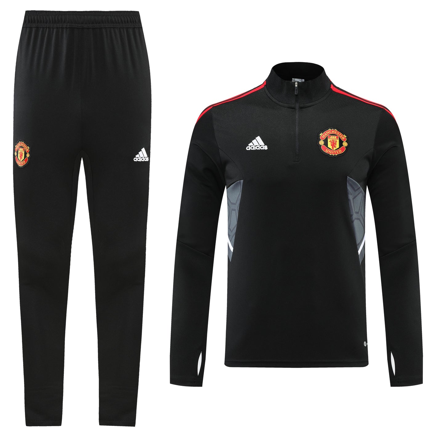 Manchester United 22/23 Half-Zip Tracksuit -  Black