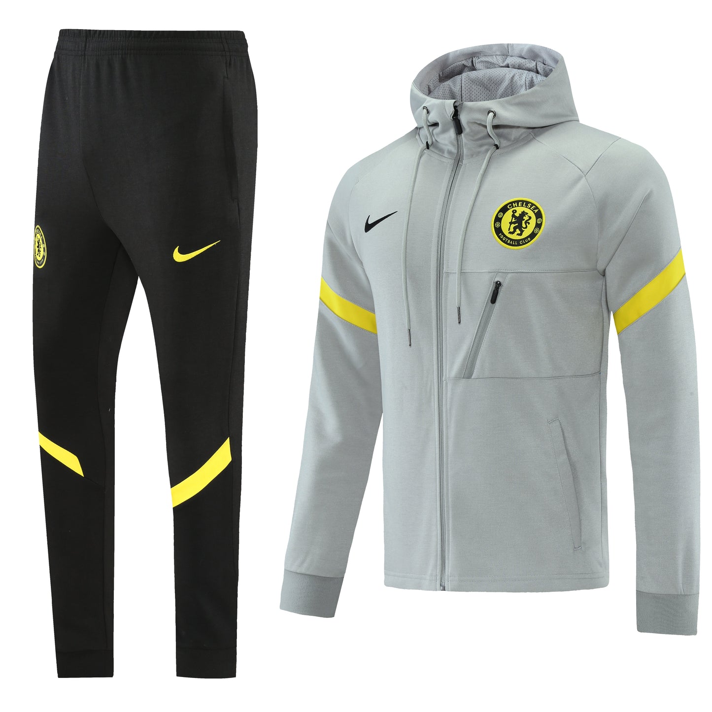 Chelsea 21/22 Full-Zip Hooded Tracksuit - Grey