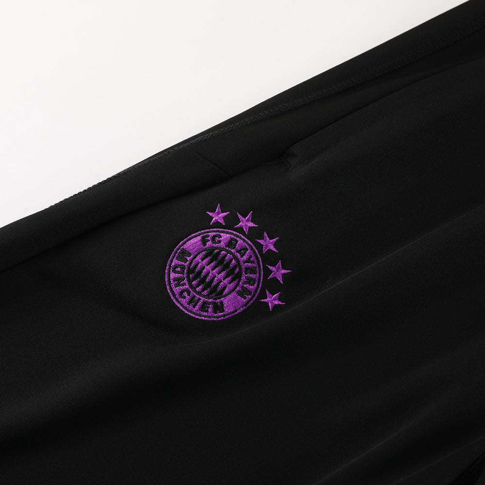 Bayern Munich 23/24 Half-Zip Tracksuit - Black/purple stripes