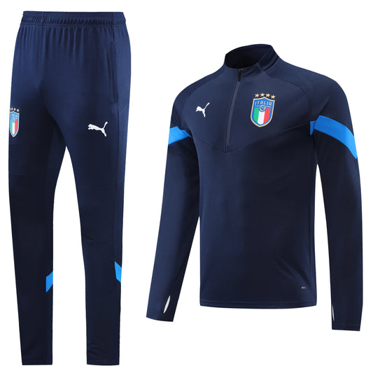 Italy 22/23 Half-Zip Tracksuit - Blue