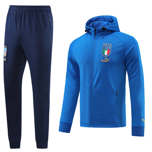 Italy 22/23 Full-Zip Hooded Tracksuit - Blue