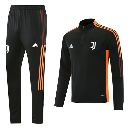 Juventus 21/22 Half-Zip Tracksuit - Black