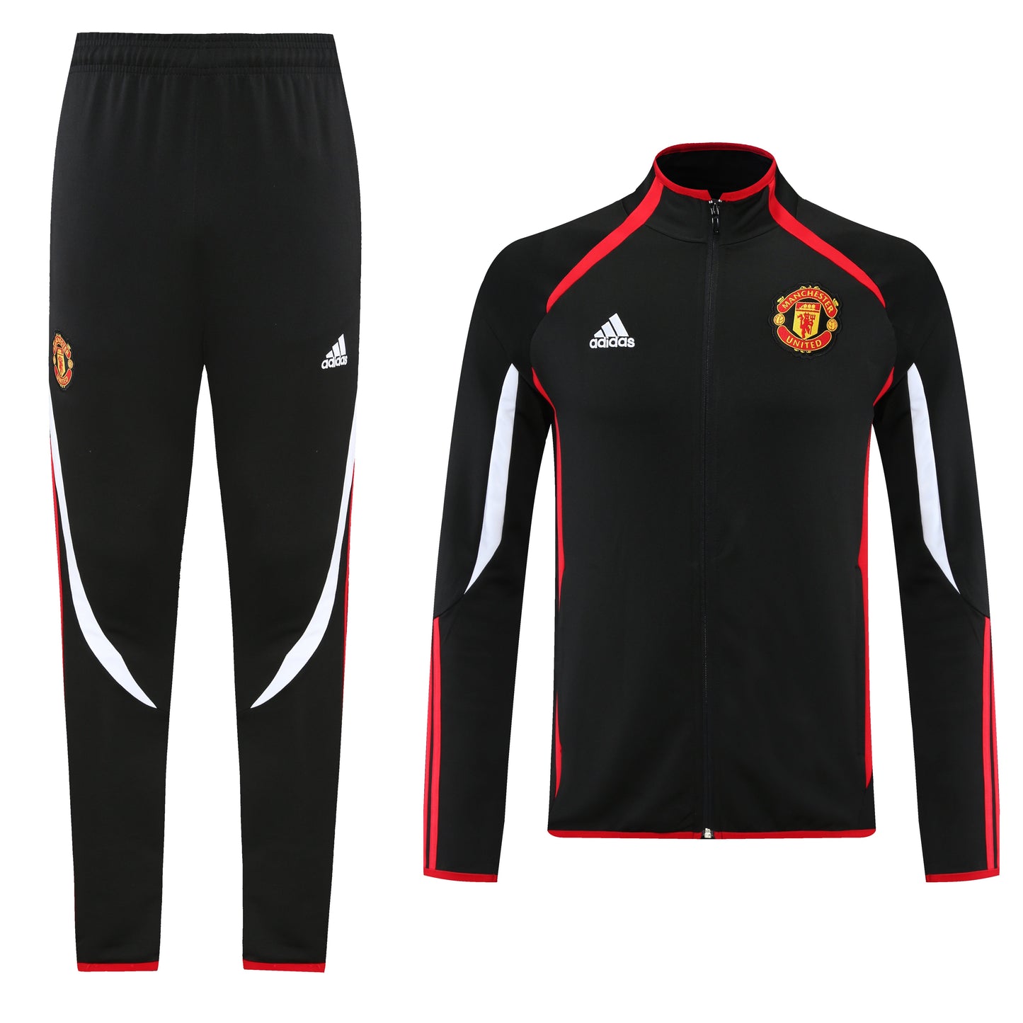 Manchester United 21/22 Half-Zip Tracksuit - Black/White/Red