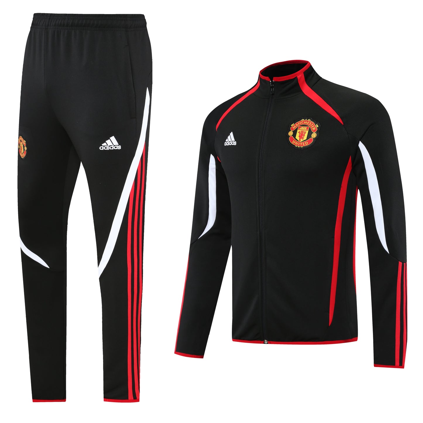 Manchester United 21/22 Half-Zip Tracksuit - Black/White/Red