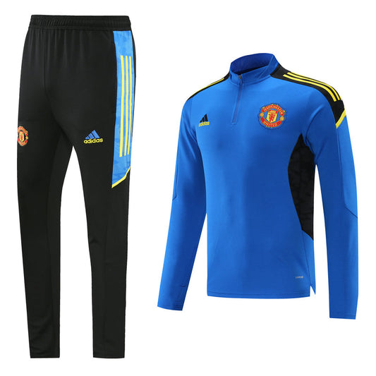 Manchester United 21/22 Half-Zip Tracksuit - Blue