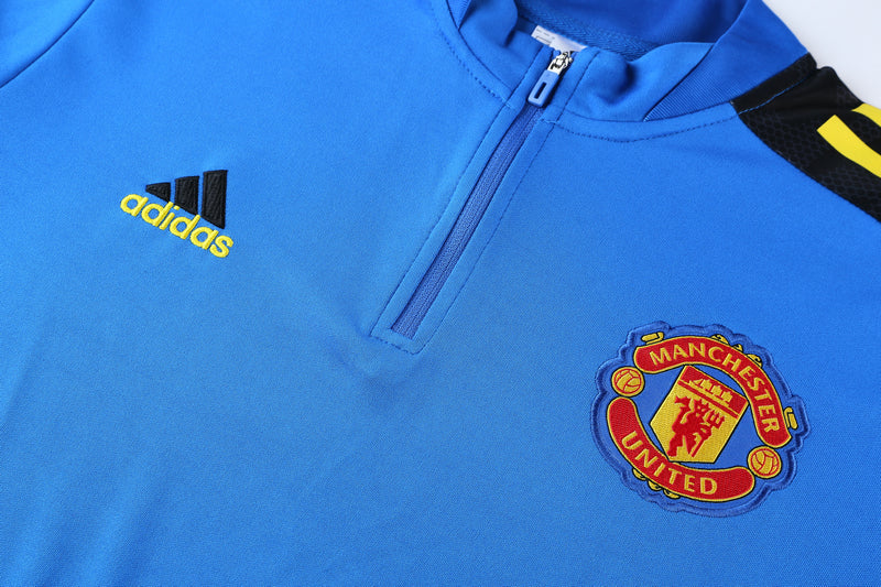 Manchester United 21/22 Half-Zip Tracksuit - Blue