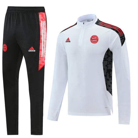 Bayern Munich 21/22 Half-Zip Tracksuit - White