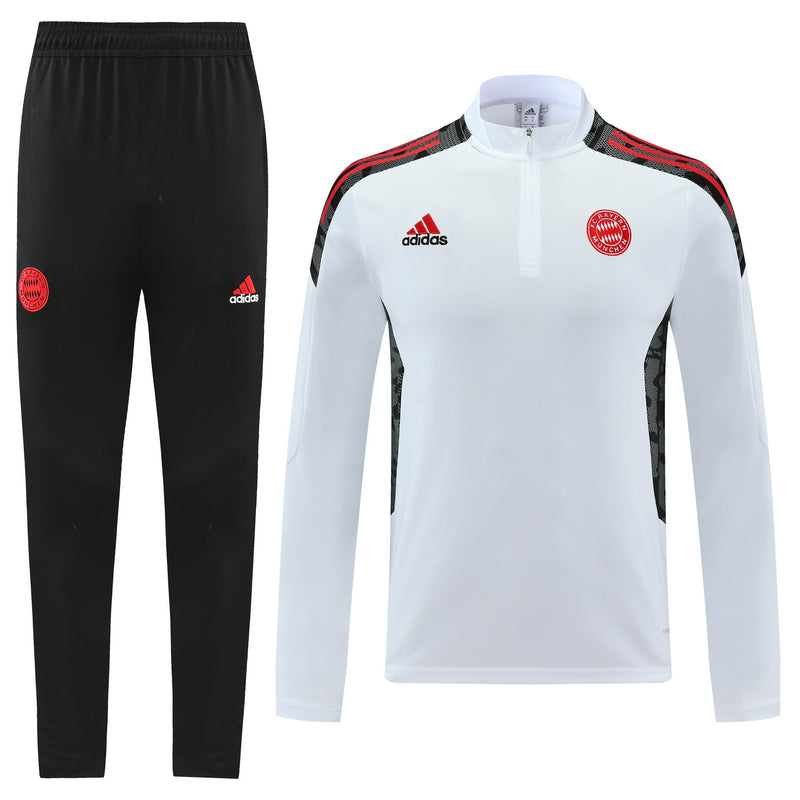 Bayern Munich 21/22 Half-Zip Tracksuit - White